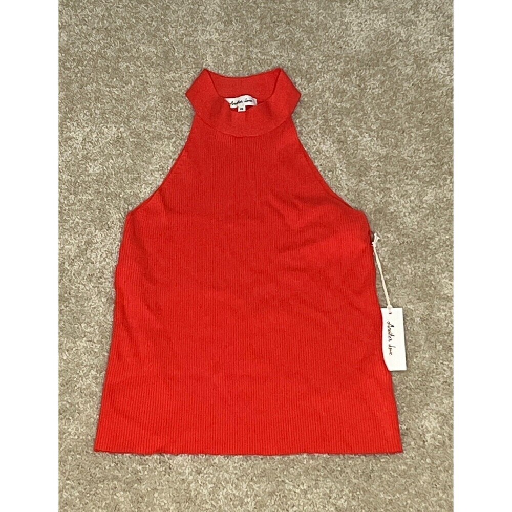 Mock Neck Ribbed Sleeveless Shaping Tank Top Tee Shirt Another‎ Love